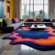 Handcrafted Vibrant Layered Abstract Living Room Rug